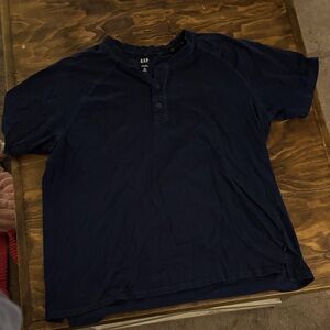 GAP Men's Dark Blue Short Sleeve Henley